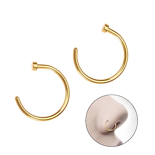 Veemoon 2Stücke Unisex Nasenring Chirurgischem Titanstahl Goldfarbig Offenes Nasenpiercing für Jungen Hypoallergen Tragesicher für Täglichen Schmuck Veemoon 2Stücke Unisex Nasenring Chirurgischem Titanstahl Goldfarbig Offenes Nasenpiercing für Jungen Hypoallergen Tragesicher für Täglichen Schmuck von Veemoon