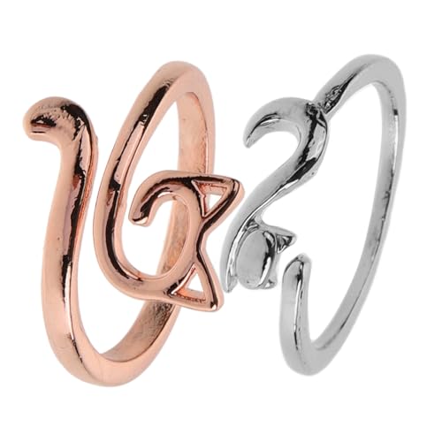 Veemoon 2stücke Katze Häkelringe Strickringe Diy Handwerk Strickringe Filigrane Design Dekorativer Ring Für Finger Strickprojekte von Veemoon