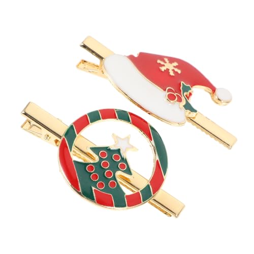 Veemoon 2stücke Weihnachts-haarclips Für Mädchen Kreative Haarnadeln Mit Xmas-elementen Haaraccessoires Für Festliche Anlässe Und Weihnachtsfeiern von Veemoon