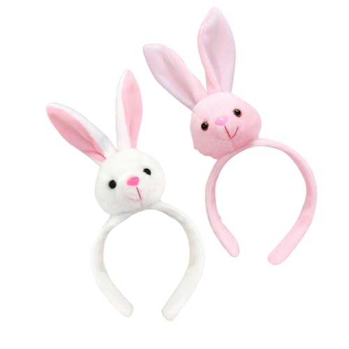 Veemoon 2stücke Kaninchen Kopf Haar Hoops Festliche Kopfschmuck Bunny Kopf Headwear Ostern Party Favors Leicht Formstabile Material Partykostüme Maskenbälle Kostümpartys Karneval von Veemoon
