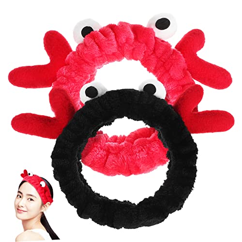 Veemoon 2stücke Kosmetik-stirnband Damen Mit Rentier Geweih Haarband Aus Korallenfleece Für Hautpflege Make-up Und Spa Anwendungen Elastisch von Veemoon