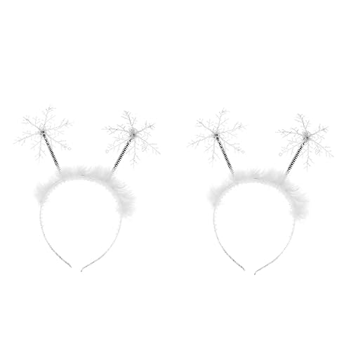 Veemoon 2er Set Schneeflocken Haarreif - Haarschmuck Für Weihnachten - Perfekt Für Erwachsene Und Mädchen Stilvoller Haarschmuck Mit Festlichem Schneeflocken Design von Veemoon