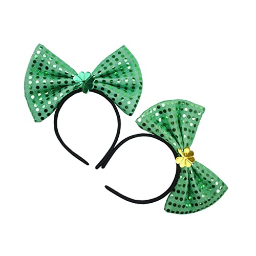 Veemoon 2er Set St Patrick's Day Haarband Mit Shamrock Und Pailletten - Grünes Und Goldenes Stirnband Für Kostüme - Haarschmuck Und Partys Ideale Irish Party Accessoires von Veemoon