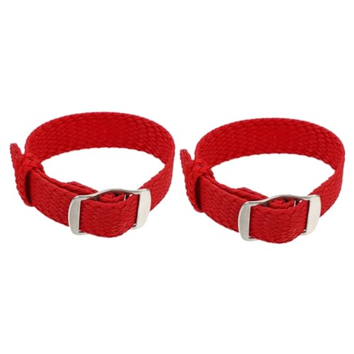 Veemoon 2St Gurt Kettenriemen Manschette Uhrenarmband smarte Uhren Uhrarmband uhrenarmbänder uhr für männer Herrenuhr Uhrengürtel Uhrenzubehör hautfreundlich Anschauen Fall Mann Nylon rot von Veemoon