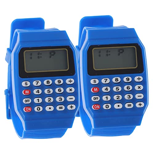 Veemoon 2st Handgelenk Taschenrechneruhr Für Kinder Taschenrechner Digitale Herrenuhr Multifunktionale Kinderuhr Rechneruhren Für Herren Rechenuhr Für Kinder Mann LCD Bildschirm Anzahl von Veemoon