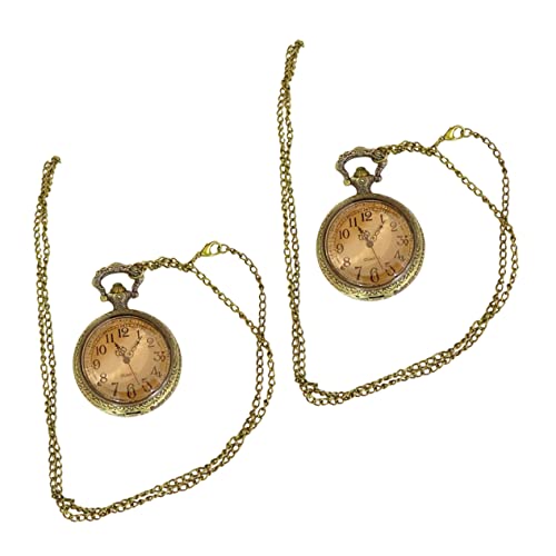 Veemoon 2stücke Retro Taschenuhr Kette Vintage Hängende Uhr Dekorative Armbanduhr Mechanische Skelett Taschenuhr Für Männer Und Frauen von Veemoon