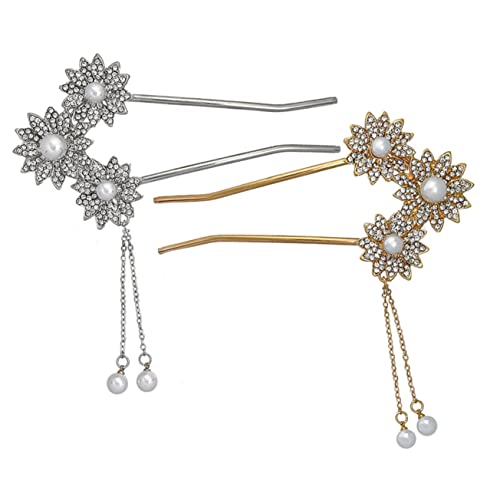 Veemoon 2stücke Chinesische Haarstäbe Blumen-haarstäbchen Perle Blume Haar Stick Für Frauen Mädchen Mit Quaste Haar Gabel Haarschmuck Accessoires Für Party Hochzeit Alltag von Veemoon