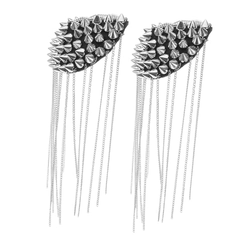 Veemoon 2stücke Epauletten Mit Quaste Ersatz Kostüm Quaste Kette Niet Epauletten Decor Kette Schulterschmuck Für Frauen Diy Schulter von Veemoon