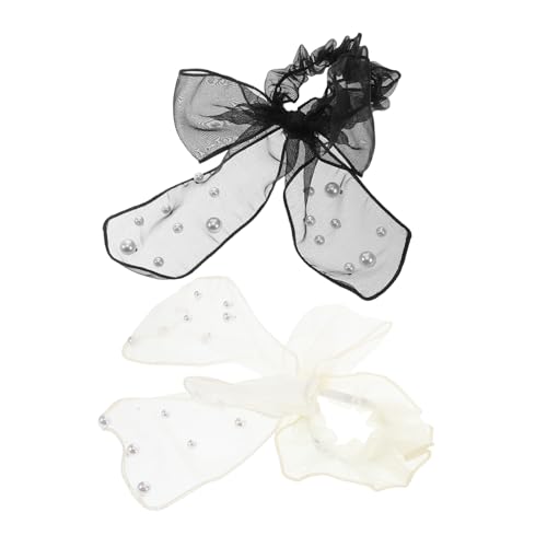 Veemoon 2stücke Große Elastische Haargummis Mit Schleife Für Damen Beschädigungsfreies Seilband Für Pferdeschwanz Und Krawatte Süße Haar-accessoires Für Mädchen Und Frau von Veemoon