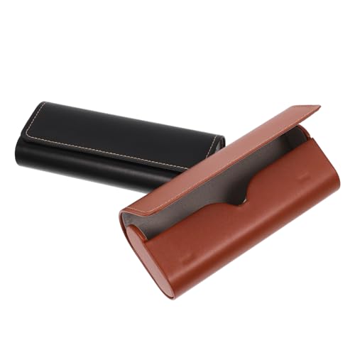 Veemoon 2stücke Hartschalen-brillenetui Mit Magnetischem Verschluss Aus Kunstleder Robust Tragbar Für Damen Und Herren Für Reisen Und Täglichen Gebrauch von Veemoon