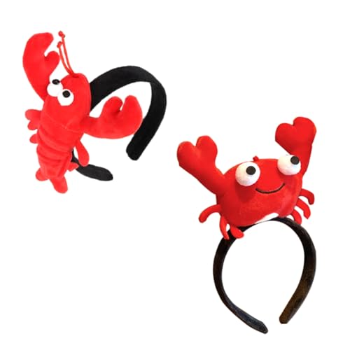 Veemoon 2stücke Krebs-haarbänder Aus Hummer-kopfkleidung Mit Cartoon-design Leichtes Stirnband Für Partys Cosplay-accessoires Fester Sitz Ohne Verrutschen Dekoratives Party-zubehör von Veemoon