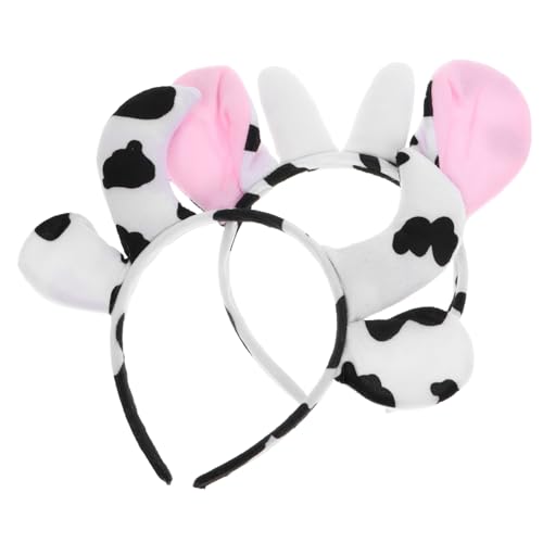 Veemoon 2stücke Kuhohren Stirnband Flauschige Tierohren Für Damen Halloween Kostüm-accessoire Leicht Bequem Für Cosplay Und Themenfeiern von Veemoon