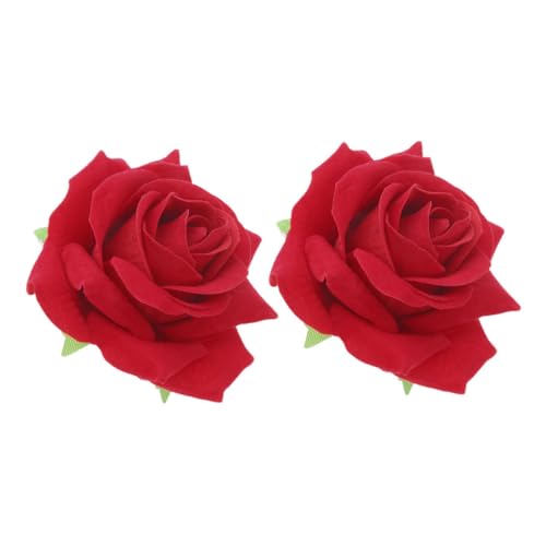 Veemoon 2stücke Rosenblumen Haarnadelbrosche Stoffblumen Haarspangen Boho Haar Zubehör Künstliche Blume Haar Clips Floral Broschen Für Hochzeit Abendparty von Veemoon