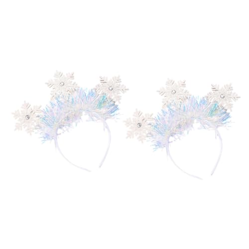 Veemoon 2stücke Schneeflocken-stirnband Dekorativ Für Weihnachts-party Bezauberndes Haarbänd Für Festivals Kopfbedeckung Mit Schneeflocken-design Leicht Tragbar Und Langlebig von Veemoon