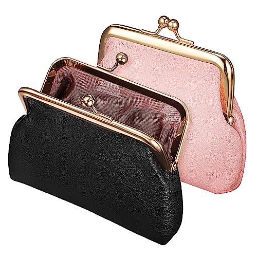 Veemoon 2stücke Mini-münzbeutel Aus Pu- Tragbare Münzgeldbörse Für Damen Wechselgeldbörse Mit Schnallenverschluss Für Reisen Und Täglichen Gebrauch von Veemoon