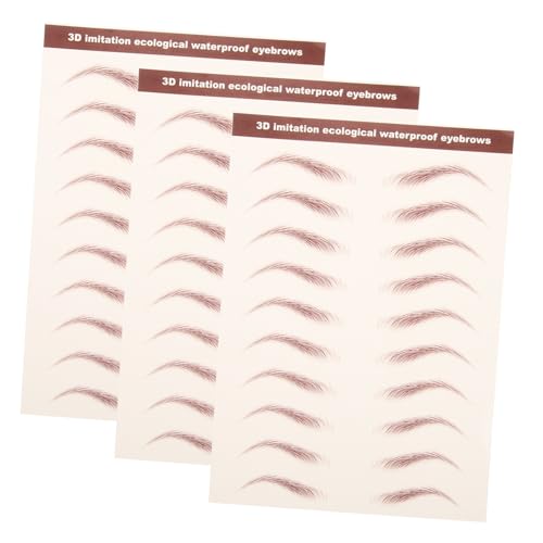 Veemoon 3blätter Augenbrauenaufkleber Abziehen Formen Braun Transfer Aufkleber Augenbrauen Sticker Für Make-up von Veemoon