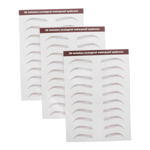 Veemoon 3 Blätter Wasserdichte Realistische Transfer Aufkleber für Natürliche Augenbrauenformung und Anfänger Farbe von Veemoon
