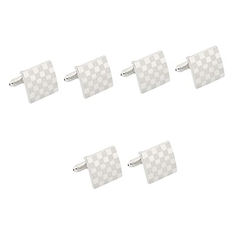 Veemoon 3 Paar Quadratische Manschettenknöpfe Französische Manschettenknöpfe Für Hemden Klassische Smoking Und Hochzeitsmanschetten Manschettenknöpfe Für Business Hemden von Veemoon