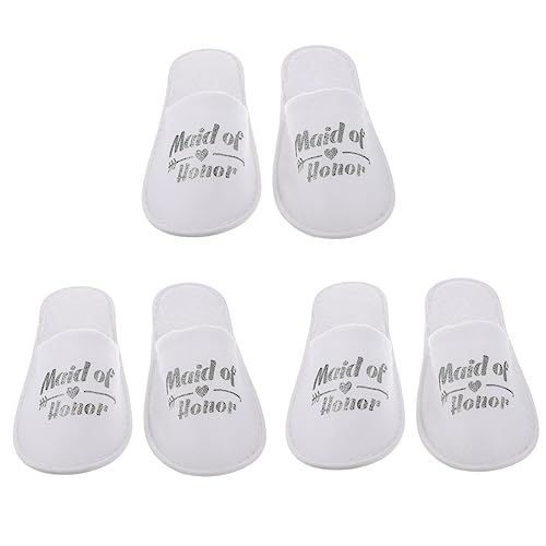 Veemoon 3 Paare Einweg Hausschuhe Geschlossene Zehen Hochzeits Party Pantoffeln Leicht Tragbar Für Brautjungfern Gäste Müde Tanzfüße Schutz von Veemoon