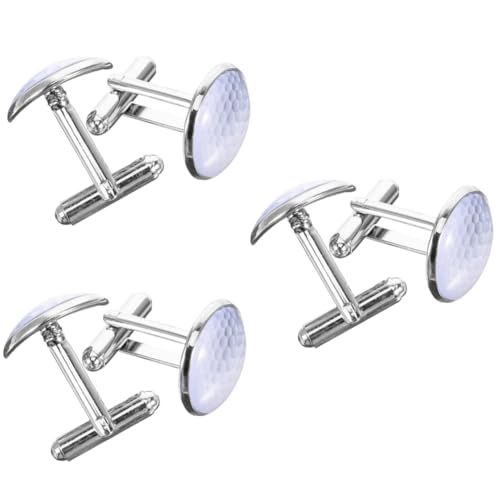 Veemoon 3 Paare Hochwertige Golf Manschettenknöpfe für Herren Cufflinks Kristallglas Accessoire für Anzüge Festliche Anlässe Stilvolle Herrenmode für Besondere Anlässe von Veemoon