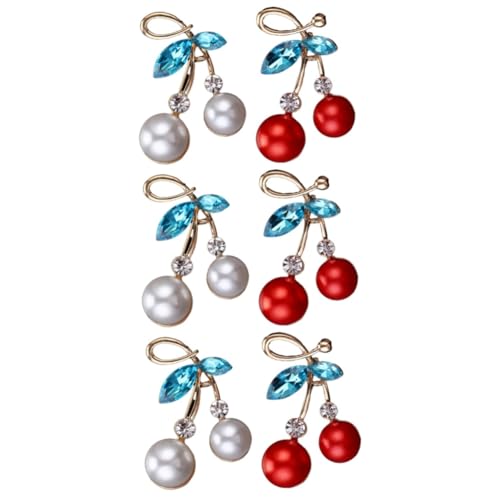 Veemoon 3 Sätze Kirschbroschen Legierung Für Frauen Stilvolle Dekoration Mit Weißer Roter Für Anlässe Wie Valentinstag Geburtstage 2 Stücke * 3 von Veemoon