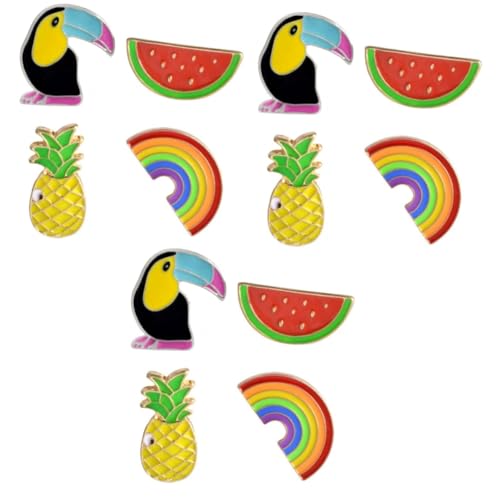 Veemoon 3 Sätze Kreative Regenbogen Ananas Brosche Cartoon Toucan Brustnadel Für Damen Stilvolle Kleidung Dekoration Für Taschen Pullover 4 Stücke * 3 von Veemoon