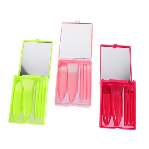Veemoon 3 Sätze Reisefreundliches Make Up Pinselset mit Integriertem Spiegel Multifunktionale Pinsel für Foundation Lidschatten und Puder Kompakt und Tragbar in Modischen Farben Magenta Veemoon 3 Sätze Reisefreundliches Make Up Pinselset mit Integriertem Spiegel Multifunktionale Pinsel für Foundation Lidschatten und Puder Kompakt und Tragbar in Modischen Farben Magenta von Veemoon