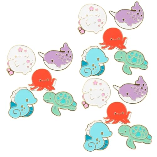 Veemoon 3 Sätze Teiliges Emaille Anstecker Mit Maritimen Tieren Cartoon Broschen Für Kleidung Taschen Hüte Niedliche Modeaccessoires Für Tag 5 Stücke * 3 von Veemoon
