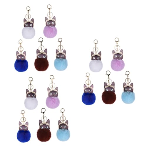 Veemoon 3 Sätze Teiliges Hundekopf Ball Schlüsselanhänger Modisches Schlüsselketten Ornament Für Taschen Autos Niedliche Geschenkidee Weiß Helllila 5 Stück * 3 von Veemoon