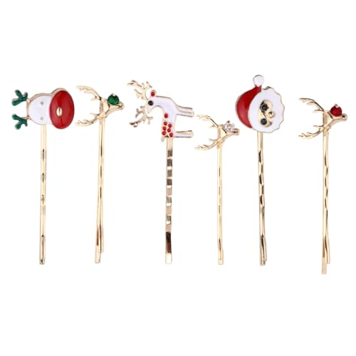 Veemoon 3 Satz Weihnachts Haarspangen aus Legierung mit Rentier und Schneemann Glänzend Hautfreundlich Festliche Haarklammern für Frauen Mädchen und Perfektes Weihnachts Accessoire von Veemoon