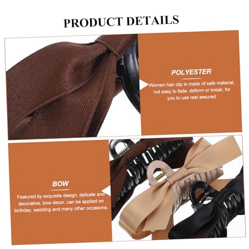 Veemoon 3 Stck Dekorative Haarklammern Große Schleifen Haarspangen für Damen Stabile Haarkralle in Schwarz Dunkelbraun Khaki Haarschmuck für Dünnes und Dickes Haar Vielseitig Einsetzbar von Veemoon