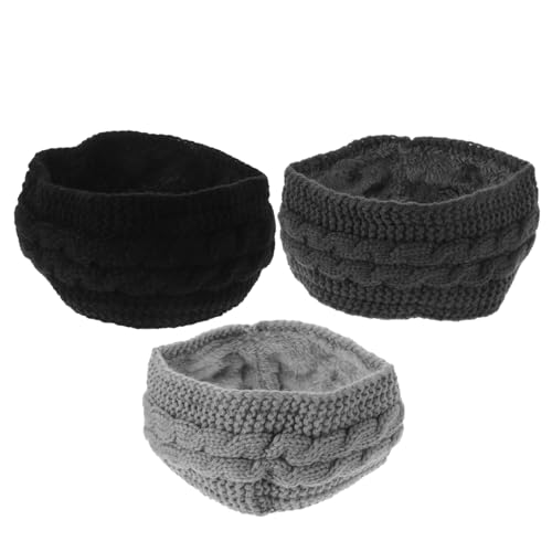 Veemoon 3 Stck. Damen Winter Strick Stirnband Weiches Warmes Gestricktes Haarband für Kaltes Wetter Atmungsaktives Sport Stirnband für Outdoor Aktivitäten Ohrwärmer in Dunkelgrau Hellgrau von Veemoon