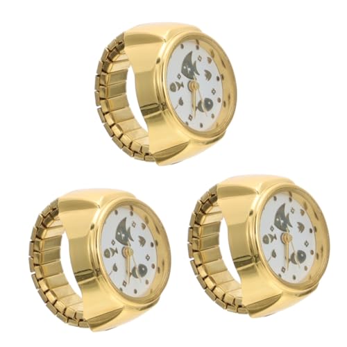 Veemoon 3 Stck. Mode Ring Uhr Schmuckring Dekorative Fingerringuhr für Frauen Stilvolle Glänzende Praktische Accessoire für Besondere Anlässe von Veemoon