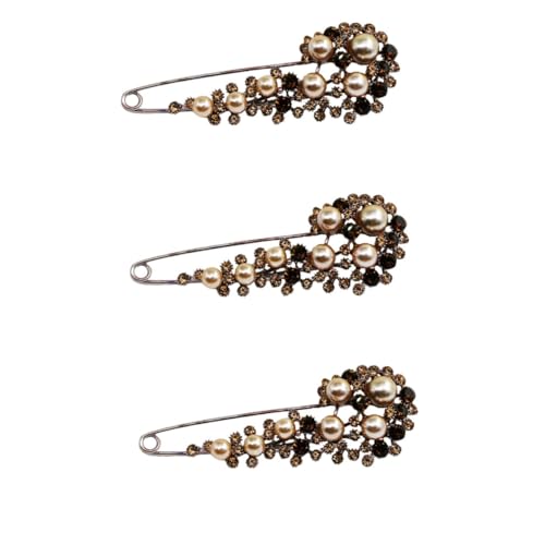 Veemoon 3 Stück Alloy Brosche mit Perlen für Damen Anstecknadel für Kleidung Handtaschen Accessoires Modern Leicht Perfektes für Besondere Anlässe von Veemoon