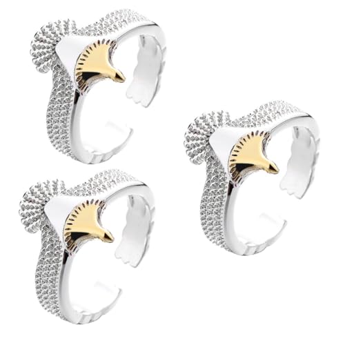 Veemoon 3 Stück Damen Ring Verstellbarer Punk Offener Fingerring mit Einzigartigem Adlerdesign Verschiedene Anlässe Wie Weihnachten Valentinstag Geburtstagsgeschenke von Veemoon