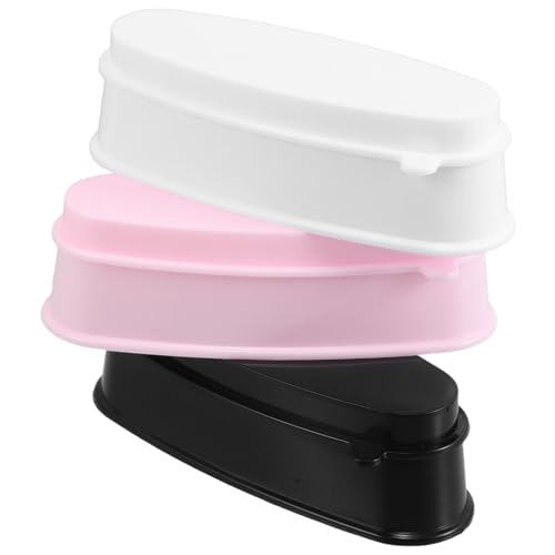 Veemoon 3 Stück Dip Pulver Recycling Tablett mit Französischem Form Nagelkunst Organizer für Glitzer Strass Perlen und Überschüssiges Pulver Praktisch und Tragbar für Mobile Maniküre von Veemoon