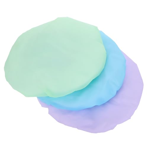 Veemoon 3 Stück Duschhaube für Damen und Herren Wasserdichtes PE Futter Elastische Badekappe aus Ultrafeiner Mikrofaser Doppellagig Schützend gegen Feuchtigkeit und Dampf für Langes Haar von Veemoon