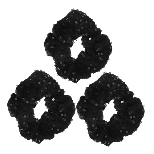 Veemoon 3 Stück Glitzer Haargummis aus Samtigem Elastische Pailletten Scrunchies für Mädchen und Frauen Funkelnde Haarbänder für Partys Hochzeiten und Alltag Modisch und Vielseitig von Veemoon