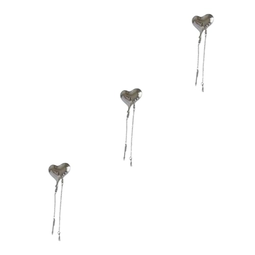 Veemoon 3 Stück Herz Brosche mit Kette Eleganter Anstecker für Damen Zeitloses Design für Kleidung Hüte Geschenkidee für Valentinstag Besondere Anlässe von Veemoon