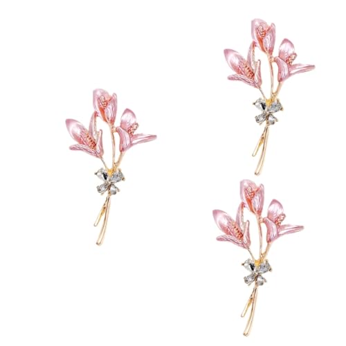 Veemoon 3 Stück Hutbrosche Anstecknadel mit Orchidee Schal Broschennadeln für Broschennadeln für Frauen kleider Anstecknadel aus Metall Hutstift Strasssteine von Veemoon