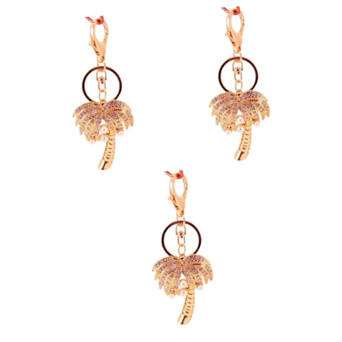 Veemoon 3 Stück Kreativer Schlüsselanhänger mit Kokosbaum Design Langlebig für Autoschlüssel Taschen Handys für Besondere Anlässe Frauen von Veemoon