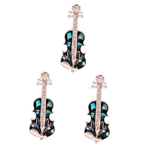 Veemoon 3 Stück Lackierte Corsage -Stifte gitarre süße nadel Strassnadel Musiknote Brustnadel Musik-Schmuck-Brosche Musikinstrumente Brosche Stillscheide Schmuck Broschennadel Legierung von Veemoon
