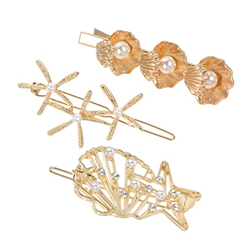 Veemoon 3 Stück Metall Haarspangen mit Perlen für Damen Haarklammern im Zufallsdesign für Verschiedene Frisuren und Anlässe von Veemoon