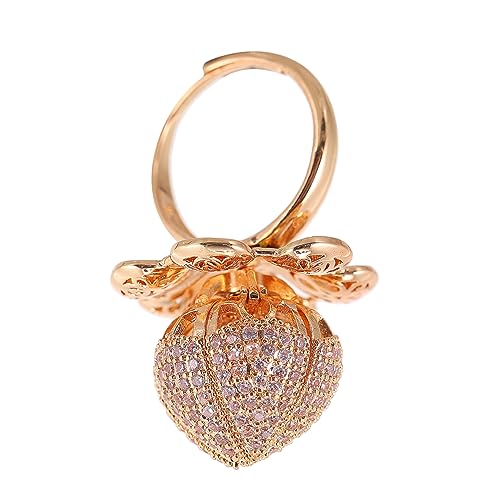 Veemoon 3 Stück Rosenring für Damen Verstellbarer Kreativer Fingerring Eleganter Schmuck für Besondere Anlässe Modisches Accessoire mit Rosafarbenem Design für Parties Nail Art von Veemoon