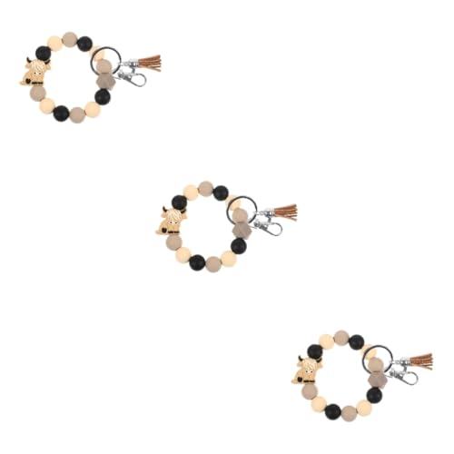 Veemoon 3 Stück Schlüsselanhänger Armband Armband Schlüsselanhänger aus Silikon Schlüsselanhänger Armreif Armband Schlüsselanhänger Armband aus Silikonperlen Kieselgel von Veemoon