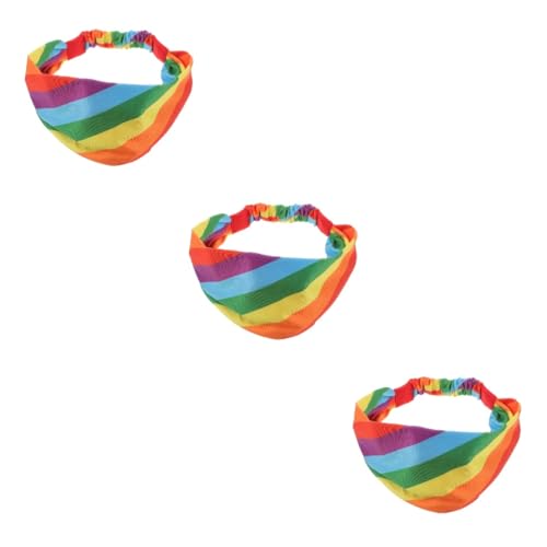 Veemoon 3 Stück Sport Stirnband Sportlich Elastisch Trainieren Schweißbänder Damen Sportstirnband Schweißband Regenbogen Schlank Dochtwirkung Fitness-stirnband Stoff von Veemoon