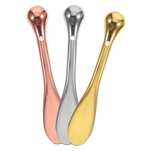 Veemoon 3 Stück Teiliges Augencreme Löffel Multifunktionale Augencreme Applikatoren aus Langlebigem Material Gold Roségold und Silber für Effektive Augenmassage und Hautpflege von Veemoon