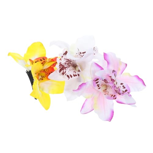 Veemoon 3 Stück Teiliges Blumen Haarspangen für Damen Leichte Dekorative Haarklammern in Weiß Gelb und Vielseitig für Half Up und Pferdeschwanz Langlebig und Komfortabel zu Tragen von Veemoon