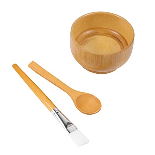 Veemoon 3 Stück Mischschalen mit Löffel und Pinsel Wiederverwendbares Selbstgemacht Werkzeug für Hautpflege Kompakt und Leicht für Zuhause und Reisen von Veemoon