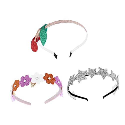 Veemoon 3 Stück Glitzer Stirnband Für Mädchen Kirsch Und Blüten Design Kinder Haaraccessoires Für Partys Und Festlichkeiten Elastisch Und Bequem von Veemoon